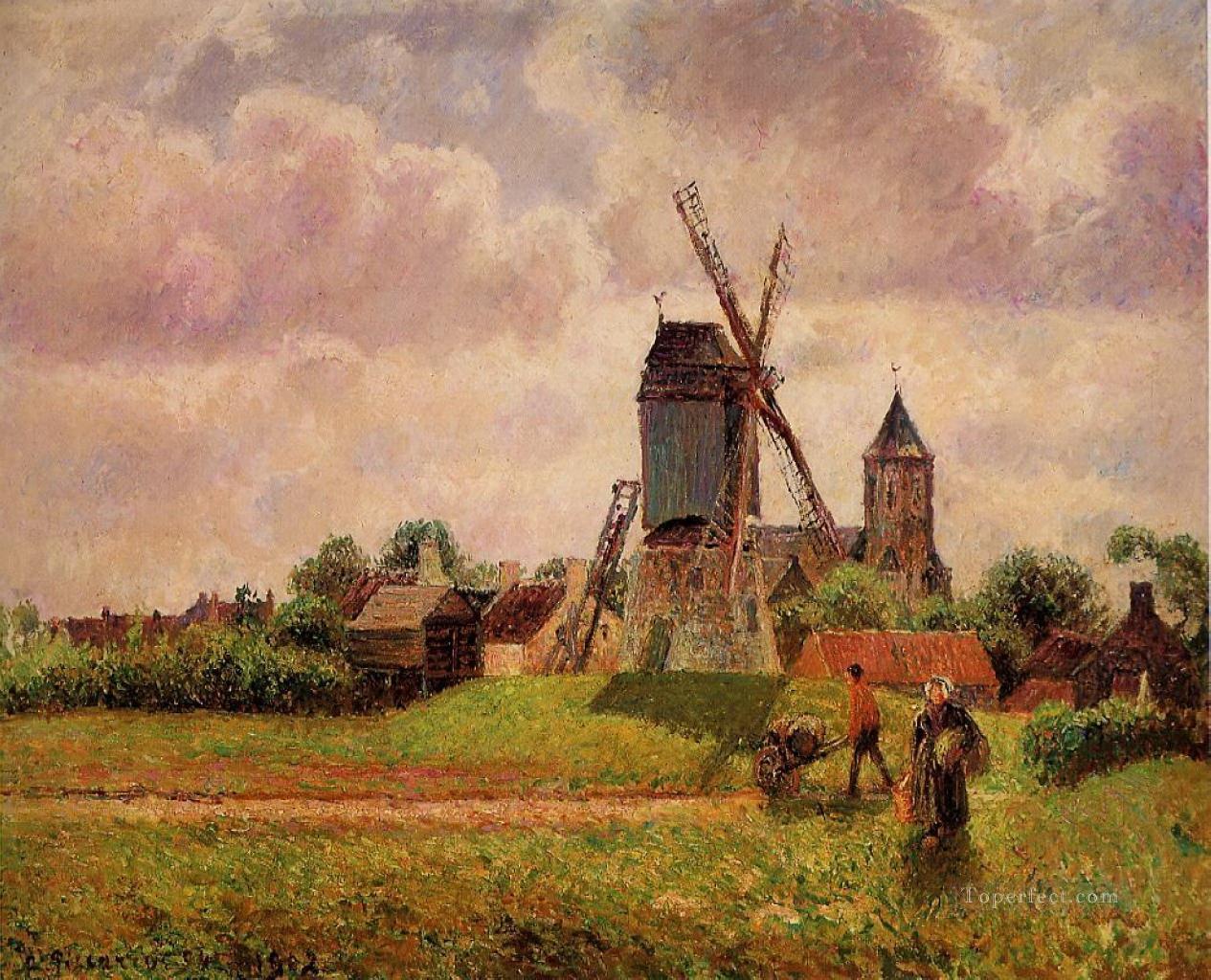 the knocke windmill belgium Camille Pissarro Oil Paintings